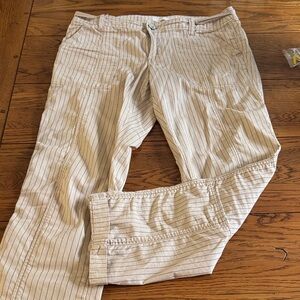 Anthropologie Cream Pinstripe Chinos
